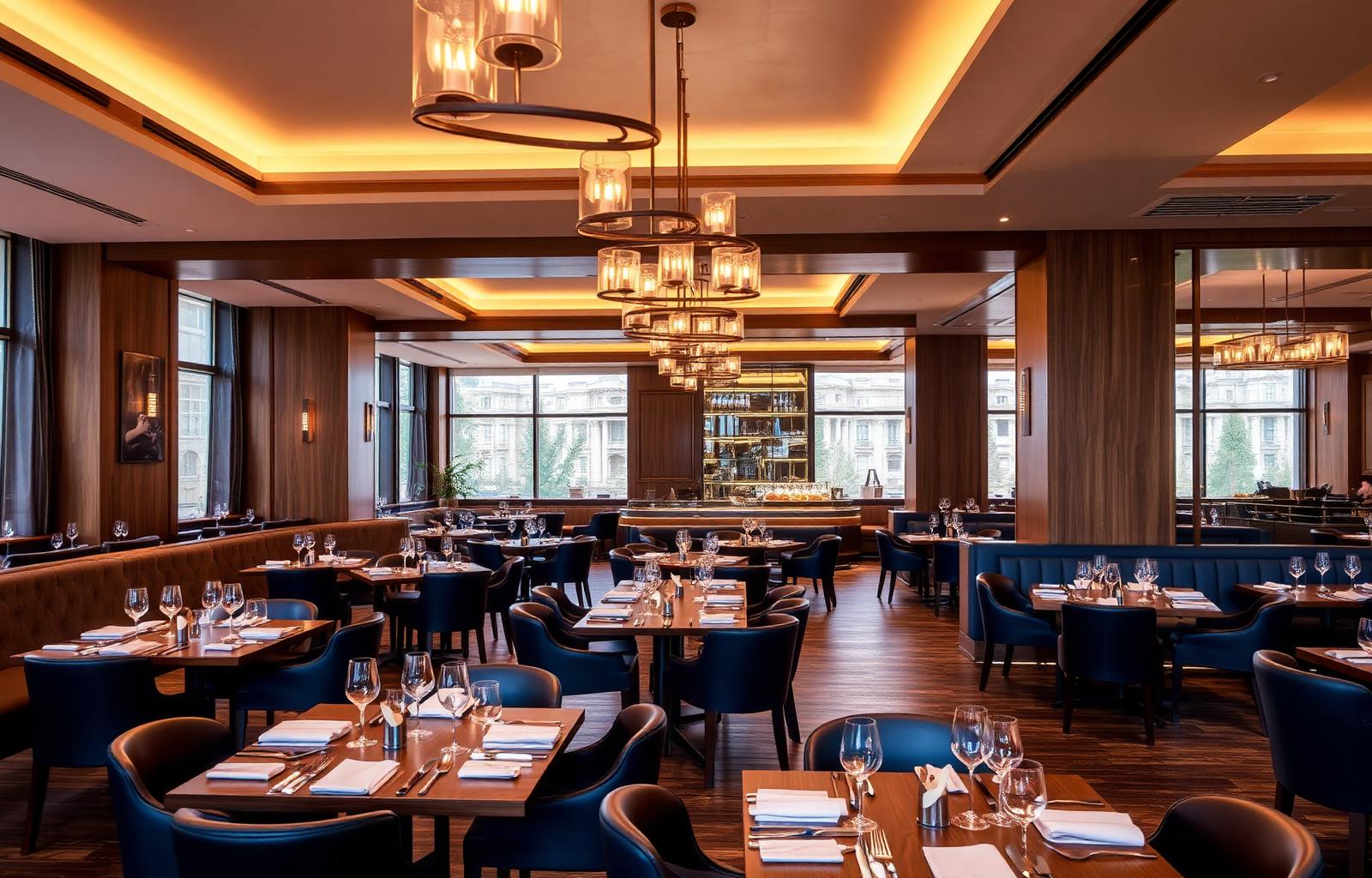 Elegant restaurant and lounge interior